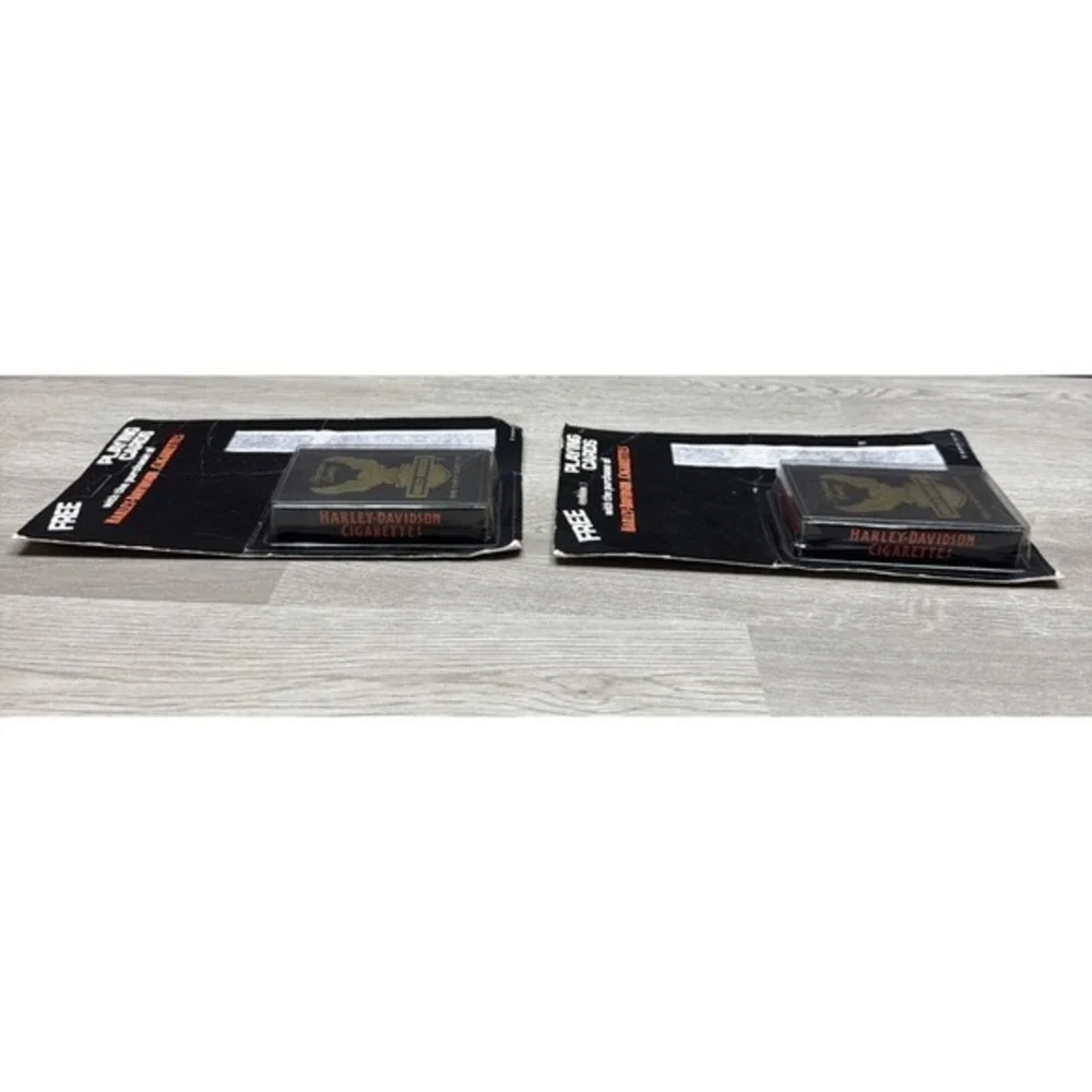 NIB Vintage Harley Davidson Full‎ Flavor Cigarettes Playing Cards 1987 Set Of 2